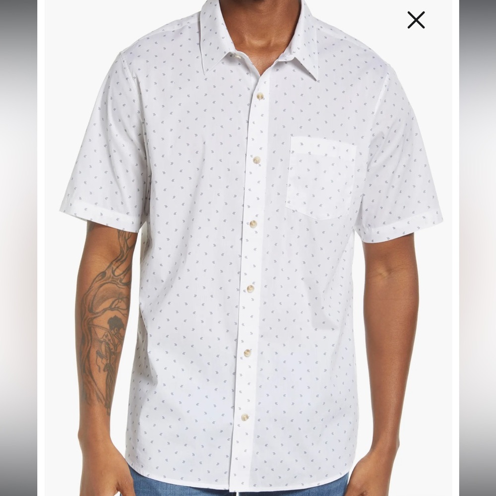 Travis Mathew Not Your Best Short Sleeve Button-Up Shirt